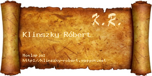 Klinszky Róbert névjegykártya
