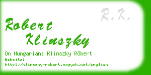robert klinszky business card