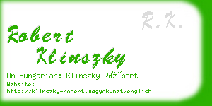 robert klinszky business card